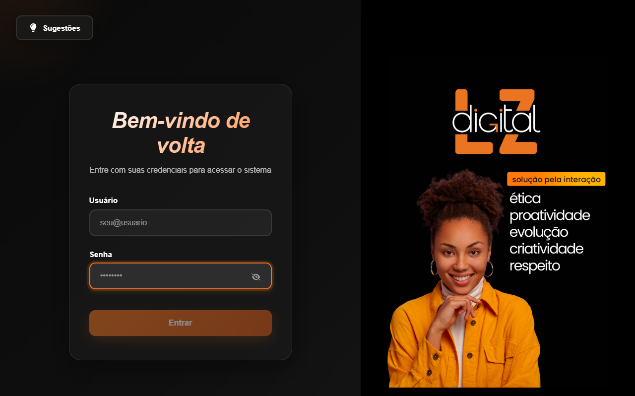 Tela de login da Intranet Corporativa